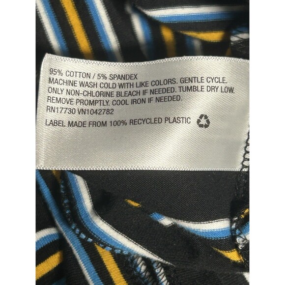 Wild Fable Black Yellow Blue Striped Turtleneck Mini Dress Bodycon Plus 2X - Picture 7 of 9